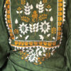 olive green arabic calligraphy kimono